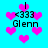 Pixelated cyan background with pink heart shapes and black text elements arranged in a repeating pattern.
