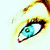 A close-up of a blue-eyed character with brown hair, showing subtle eye movement