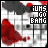 16 identical pixelated frames showing a red and black graphic with text 'GUNS GO BANG' on a checkered background