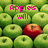 Pixelated green apples fill the background with two red apples, pink text reads 'Apples will one day RULE THE WORLD' across multiple