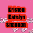 Pink background with red-outlined black text names in three , white pixelated hearts and partial 'friends' text visible behind