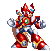 A red and silver robot with green chest emblems and a yellow cape performs a sequence of walking and standing poses against a gray background.