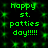 Green pixelated text on black background reads 'happy st. patties day!!!!!' with green square patterns, displayed in two identical vertical
