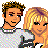 Pixelated cartoon characters stand side-by-side holding a small object, with text reading 'Never Letting Go' on a dark background.