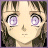 A pixelated anime-style character face with purple eyes and brown hair on the left, next to a black background with white text reading "Anime IM" and "COM" on the right.