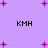 Purple background with scattered purple plus signs and four instances of the text 'КМН' in black pixelated font.