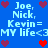 Blue background with repeated text and heart symbols, featuring alternating red and purple hearts in a pattern