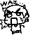 Four pixelated cartoon character frames with 'WAIT' text above, showing sequential hand and facial expression changes.