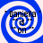 Blue and white spiral background with black text reading "Daniella is on" in four identical quadrants.