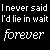 Pixelated text animation with repeated phrases and color-shifted 'forever' on black background