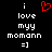 A black background displays two identical pixelated text blocks with white lowercase letters and a red heart symbol above the left block.