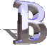 nine identical 3D-rendered capital 'B' letters with metallic brown and white coloring, blue highlights, and subtle shadows on a light gray background