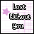 A 5x4 contact sheet of an animated AIM buddy icon showing progressive text degradation from 'Lost Without You' to partial fragments and grayscale, with pink grid background and purple stars.