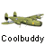 Animated contact sheet of a green military aircraft icon with repeated text labels, showing seven sequential frames in a 3x3 grid layout.