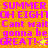 Pixelated text in bright pink on orange and yellow backgrounds with a small star icon, repeating 'SUMMER OH EIGHT Cant wait gonna be GREAT! <3' across two color-blocked sections.