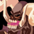 Pixelated static image of a cartoon character with brown fur, pink bow tie, and open mouth showing teeth against light background.