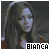 Four pixelated show a woman with long brown hair in different expressions and backgrounds, each labeled "BIANCA" at the bottom