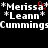 *Merissa* and *Leann* names with red heart symbol over 'a' in Merissa, repeated twice on black background.