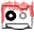 Pixelated cartoon face with pink hair, black and gray eyes, and a mouth that changes expression across frames.