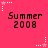 A static image with a bright pink background featuring repeated 'Summer 2008' text and star-shaped pixel art elements.