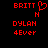Red pixelated text on black background with heart symbol above 'N' in 'BRITT N' on left side, static text on right.