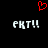 Red pixelated heart above two identical white text strings on black background.