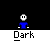 Pixelated character icons with blue shirts and white heads on black backgrounds, each labeled 'Dark' below in gray bars.