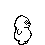 Pixelated white ghost-like figures with various colored letters on their bodies, arranged in a against gray background