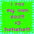 Pixelated green background with cyan border, displaying repeated pink text phrases and emoticons in a