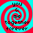 Four identical display a red and cyan spiral background with black text reading "you & me together forever" in a pixelated font