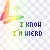 identical pixelated icons featuring a gradient orange-to-green shape above text reading "I KNOW I'M WIRED" in blue and yellow, with some frames showing small animated elements
