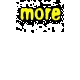 Three yellow text labels on gray background: 'more' top-left, 'movie' top-right, 'news' bottom-center with black pixelated edges.