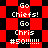Red and black checkered background with repeated white text 'Go Chiefs!', 'Go Chris', '#50!!!!!!!' in pixelated font.
