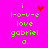 Bright pink background with green text reading 'i love gabriela.' and a red heart or star symbol above the word 'love' in different frames.
