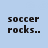 Pixelated text on a light blue background with a gray rectangular overlay, displaying phrases in black block letters.