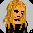 A 4x3 contact sheet of pixel art frames showing a gothic-themed animated icon with character expressions and text elements.