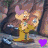 Animated character with light brown hair and purple ears stands in a forest, holding hands while heart symbol changes from purple to white.