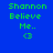 Green pixelated text 'Shannon Believe Me.. <3' on blue background with two variations of light blue gradient effects.