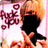 Pixelated icon shows stylized dark red text on left, black silhouette of a figure with orange hair and white clothing against pink background.