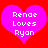 Two identical pink hearts on red background with white text reading "Renee Loves Ryan" in pixelated font.