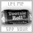 A static image shows a candy wrapper with text, surrounded by pixelated phrases in varying colors.