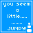 Blue pixelated square with white text reading 'you seem a little.... JUMPY!' and a small white icon of stacked blocks on the right side.