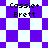 Pixelated purple and white checkered pattern with repeated text "Cassie+ Brett" in black font across four quadrants.