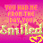 Pixelated pink and orange gradient background with yellow text reading "YOU HAD ME FROM THE DAY YOU Smiled" and two yellow heart icons.