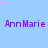 Light blue background with repeated purple text 'AnnMarie' and scattered pink stars, partially cropped on the right.