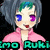 Pixelated anime-style character with gray hair and green highlights wearing a pink jacket, two versions show text overlays.