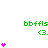Green text 'bbffls' with '<3.' below it, surrounded by pink heart symbols in various configurations