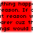 Red square with black pixelated text reading 'thing happy reason. If it reason wt arer cuz th ngs would' repeated in four identical quadrants.