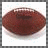 A 48x48 pixel animated contact sheet showing three frames of a football-themed buddy icon with text variations on green backgrounds and a close-up of the ball.