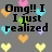 Pixelated text and heart symbols on a gray background with no visible animation changes.